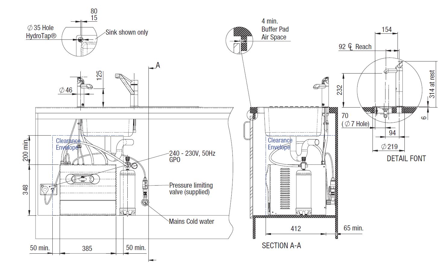 Zip HydroTap Hot Water Hot Chilled and SPARKLING On Font Model