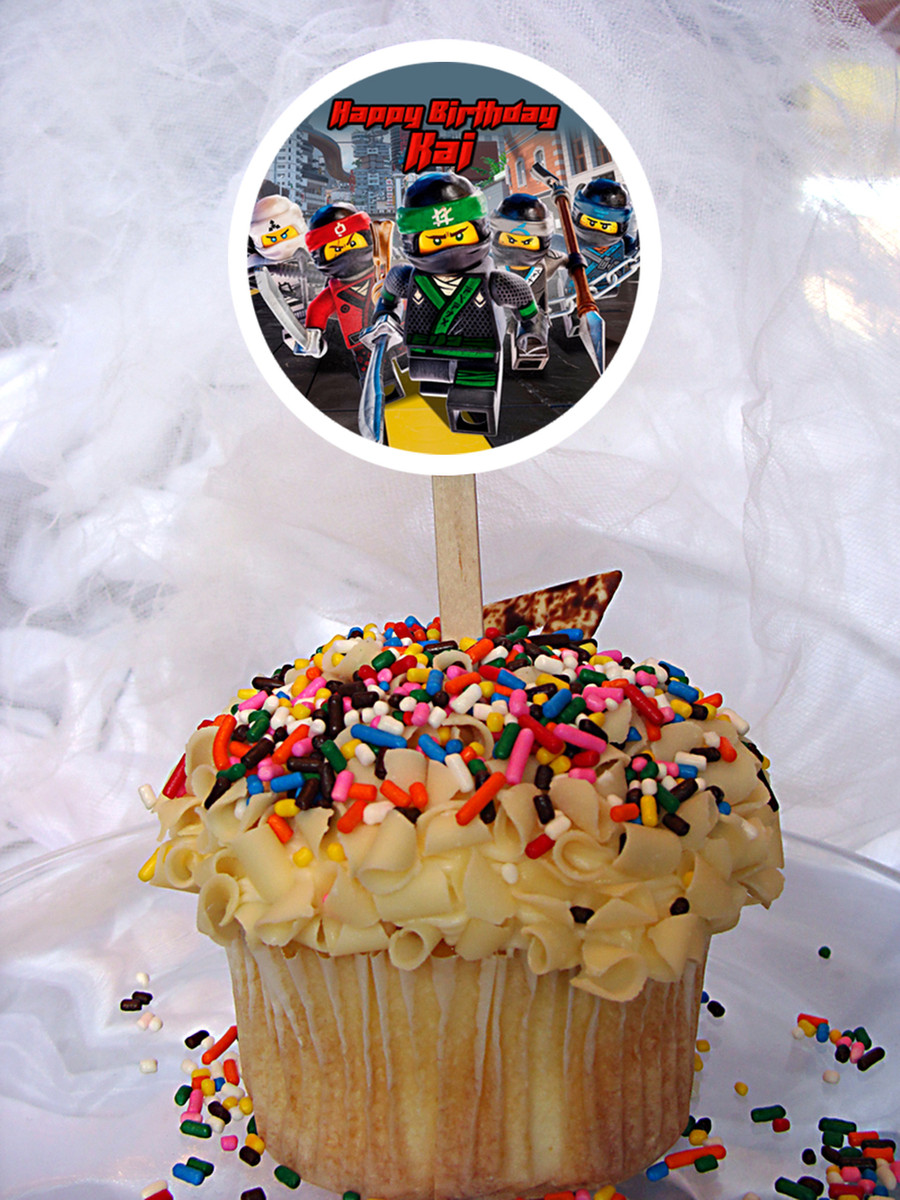 Lego Ninjago Movie Personalized Cupcake Toppers