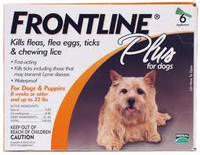 Frontline Plus For Dogs - Small Dog (up to 22 lbs) (0-10 kg) 3Pk