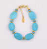 Oval Turquoise and Blue Czech Glass Bracelet