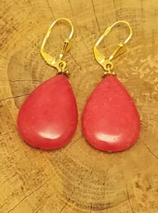Red Agate Earrings (Gold)