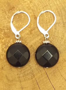 Black Onyx Earrings (Silver)