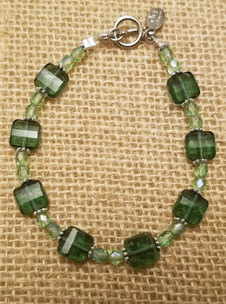 Square Green Crystal Bracelet