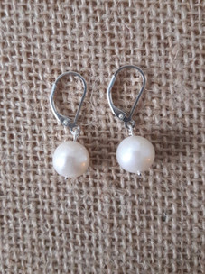 Freshwater Pearl Round Earrings (Silver 925)