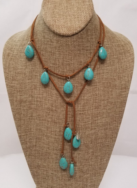 Turquoise lariat necklace