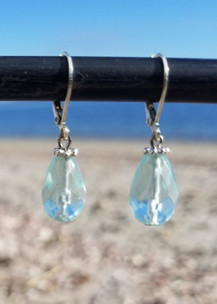Aquamarine Quartz Earrings (Silver)
