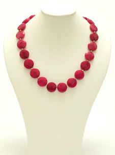 Red Agate Coin Necklace