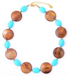 Mother of Pearl and Turquoise Necklace
