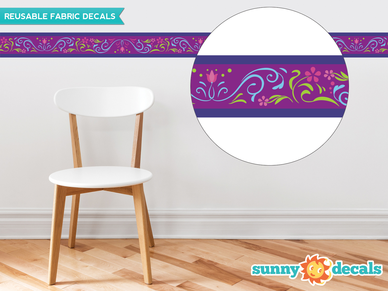 Frozen Inspired Wall Border Fabric Wall Decal Set Of Two 25 X 4 Sections Two Color Options