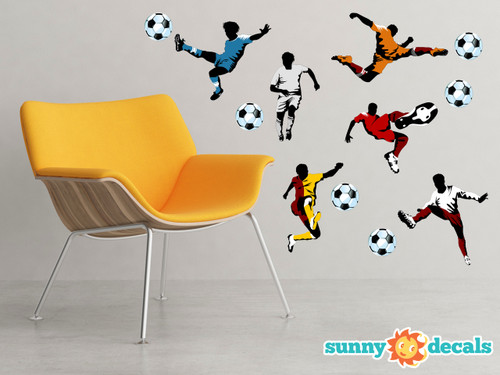 EXTRA LARGE PERSONALISED FOOTBALLER FOOTBALL WALL ART STICKER TRANSFER DECAL