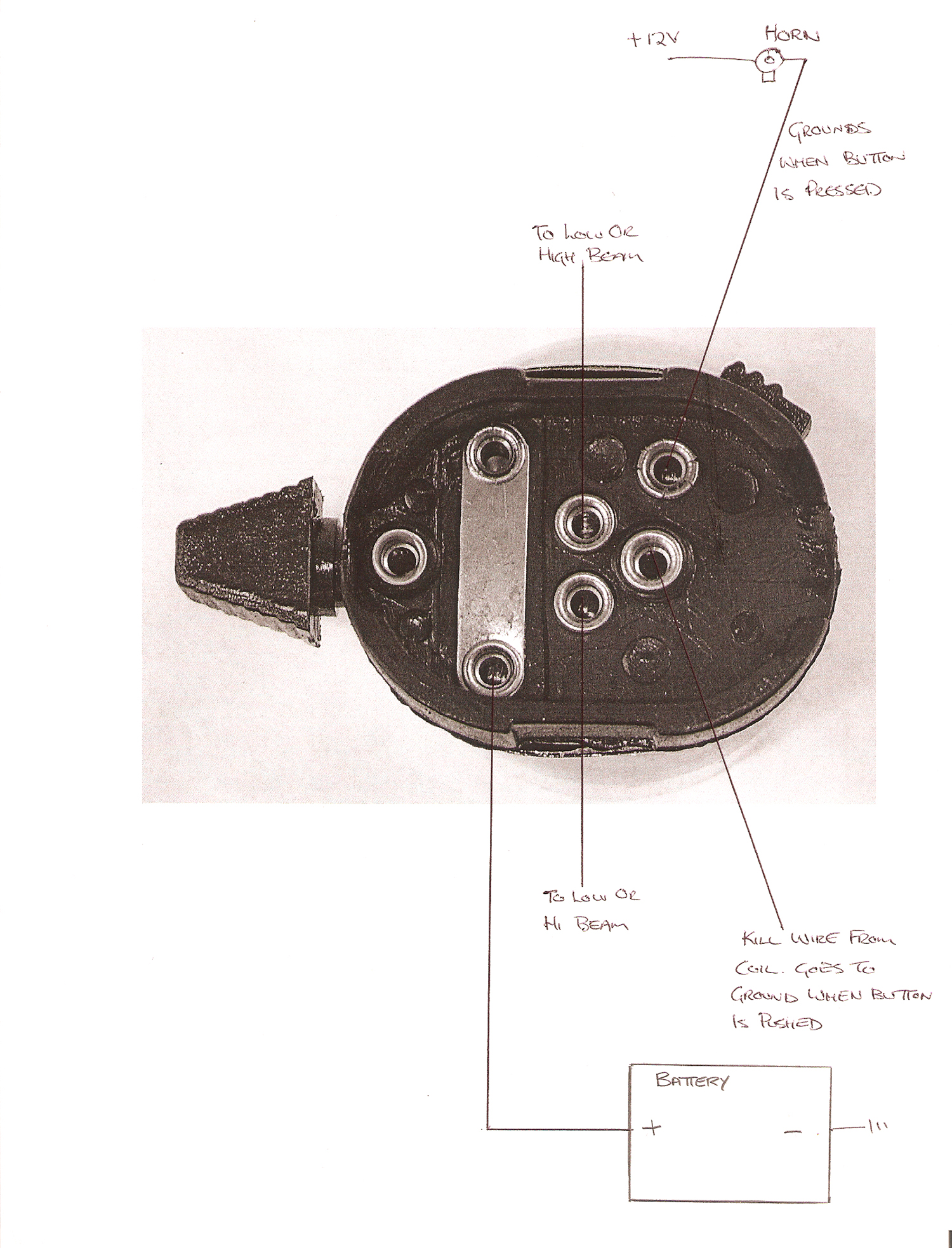 3 Way Handlebar Switch W Horn Button