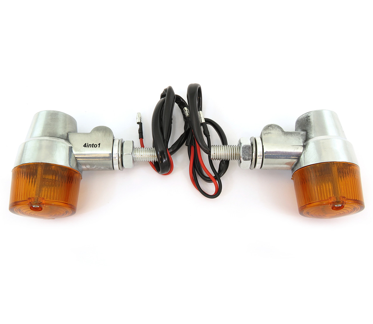 Polished Aluminum Turn Signals Amber Lens Single Filament