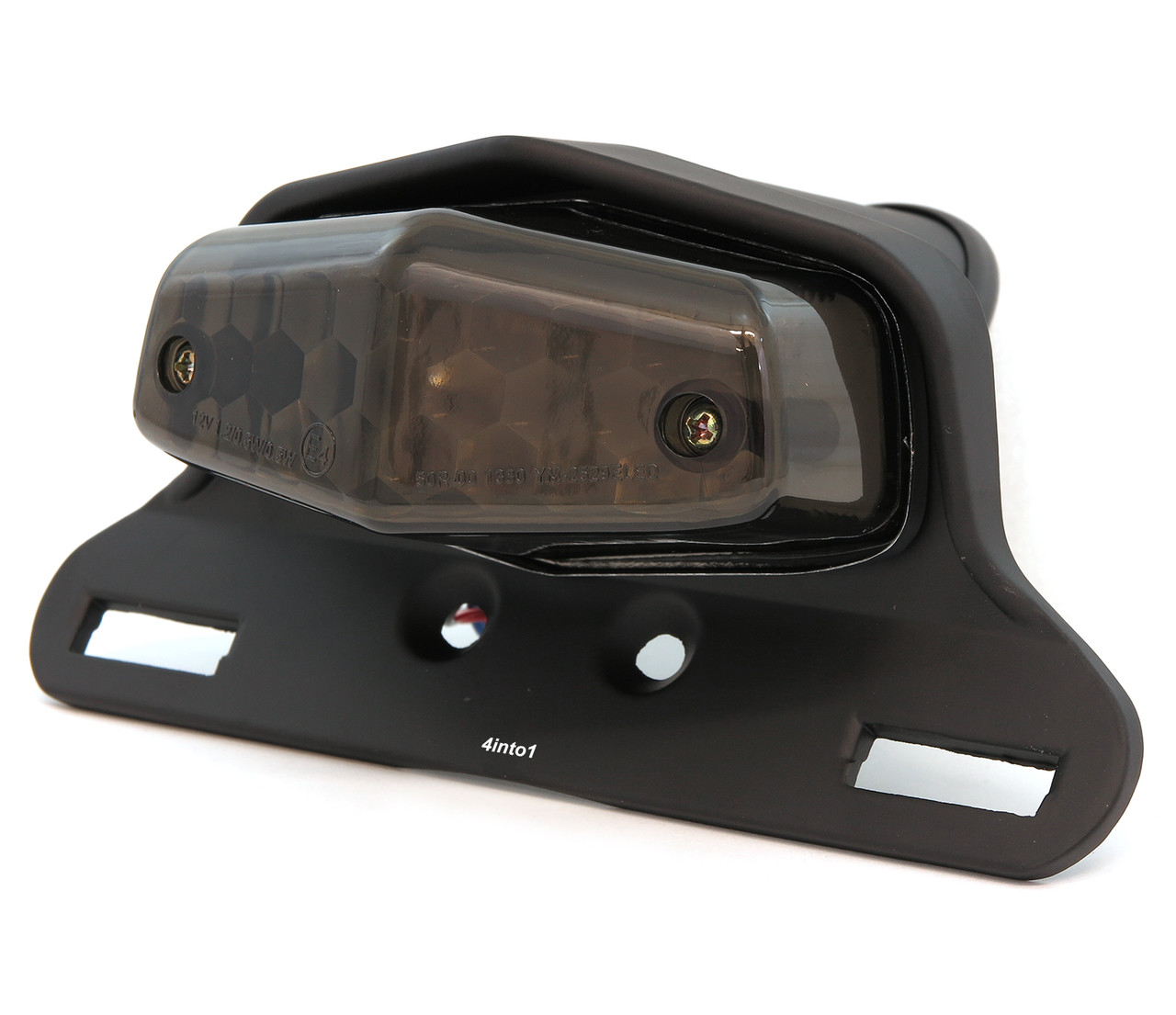 Lucas Style LED Tail Light Assembly Matte Black w/ Smoke Lens