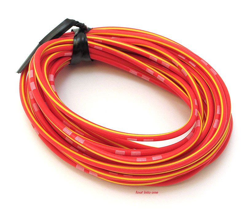 OEM Colored Electrical Wire 13' Roll - Red / Yellow Stripe