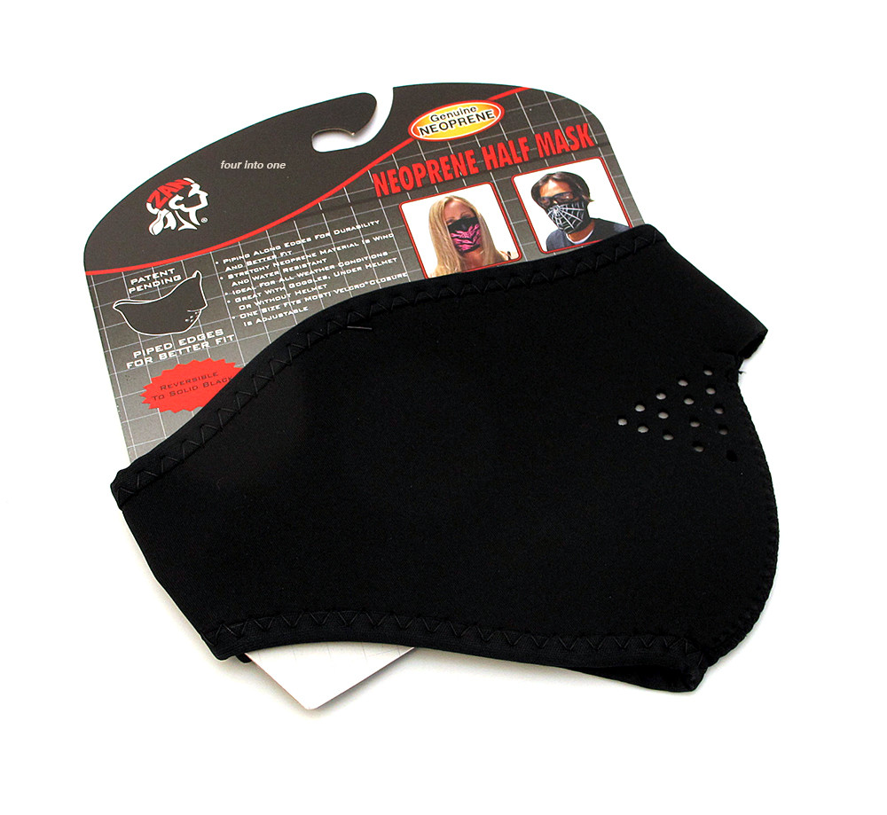 Zan Headgear Oversize Black Neoprene Half Face Mask Motorcycle Snowboarding Ski