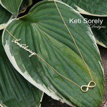 Infinity Necklace with Your Handwritten Name, Word Or Signature -Choose Your Metal
