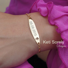 Hand Engraved Bar ID Bracelet with Cut Out Cross. Engrave Your Name, Date or Initials - Choose Your Metal