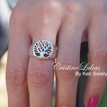 Tree of Life Large  Signet Ring - Solid Gold