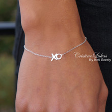 Solid Gold XO Bracelet - "Hugs & Kisses" Handmade Fine Jewelry -Yellow, White or Rose Gold