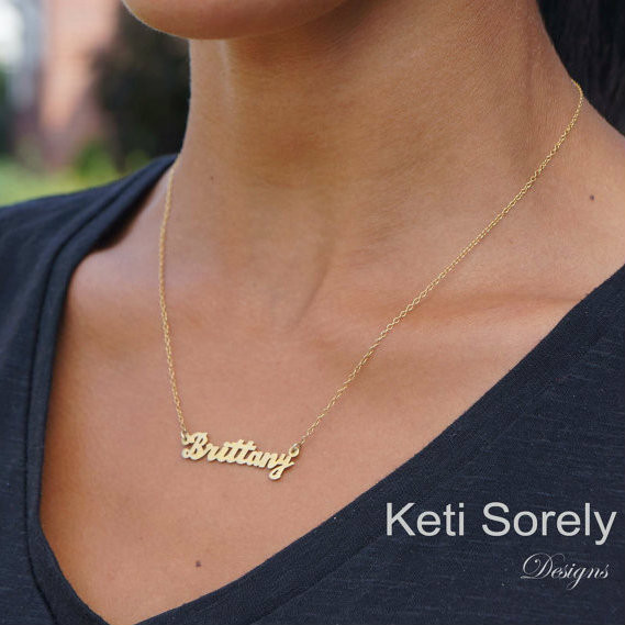 metal name necklace