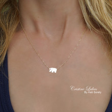 Elephant Charm Necklace with Genuine Birthstone - Choose Your metal