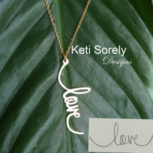 Handwriting Signature Charm Necklace - Choose Your Metal