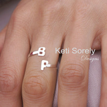 Double Wrap Couples Initials Ring - -Choose Your Metal