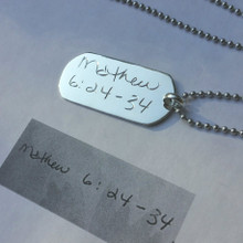 Personalized Handwriting Pendant for Man - Memmorial Message Pendant For Man - Sterling Silver
