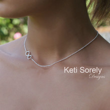 Sideways Infinity Necklace In Sterling Silver or Solid Gold