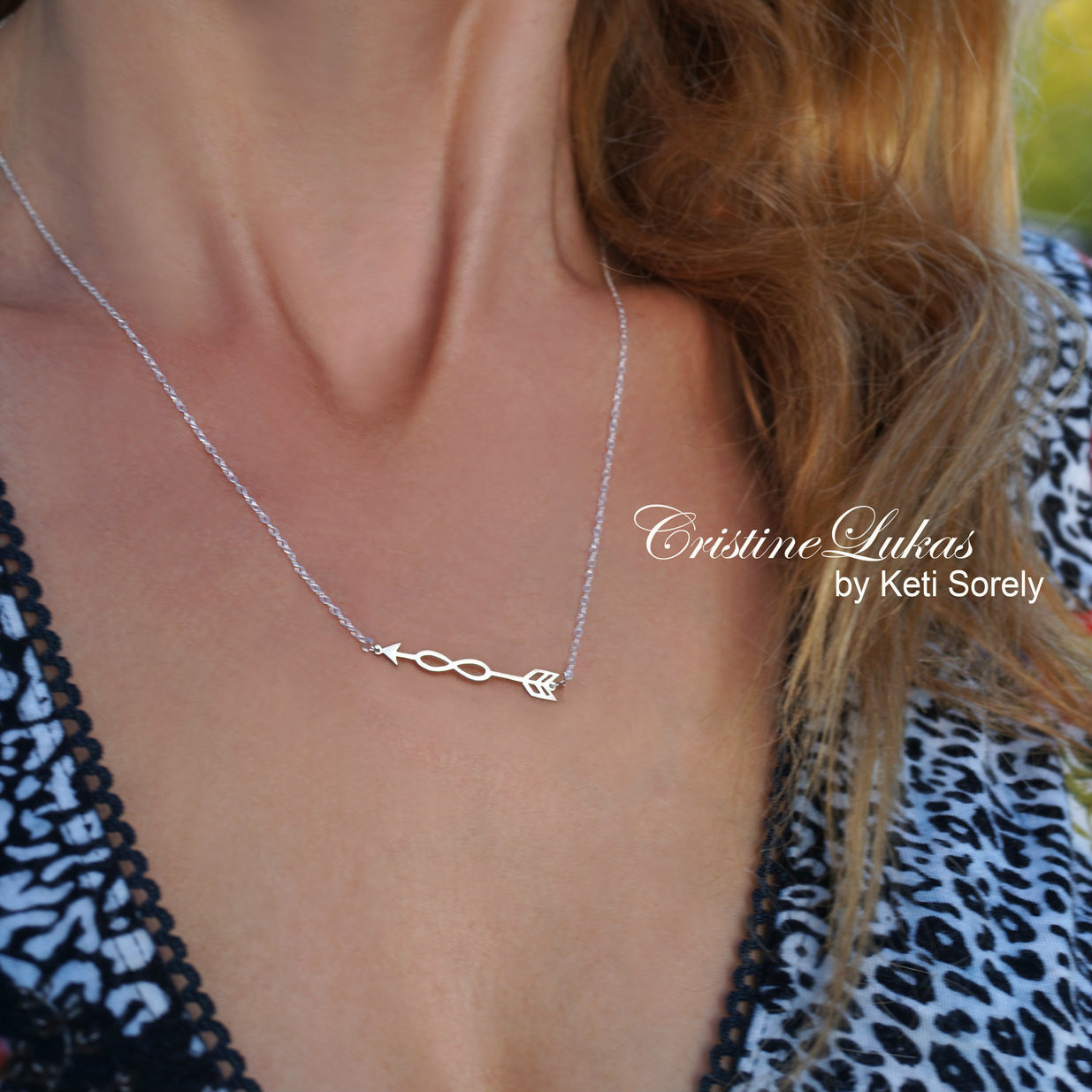 Zirconia Infinity Sideways Necklace (14K) – Popular J