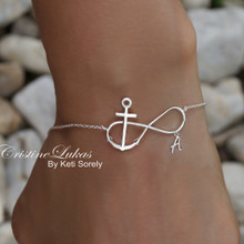 Infinity Bracelet with Cross And Your Initial - Choose Your Metal
