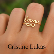 Personalized Name Ring with Infinity Symbol - Choose Your Metal