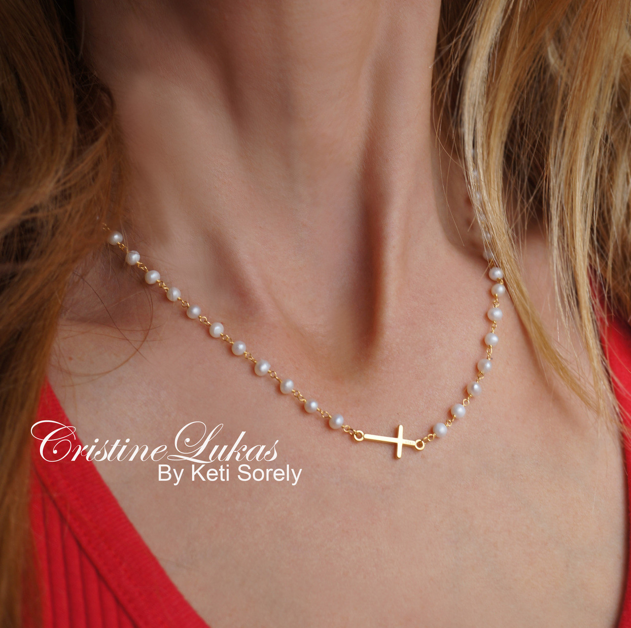 Long Side Cross Necklace – IsabelleGraceJewelry