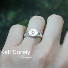 Personalized Ring With Engraved Initial - Choose Your Metal