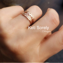 Double Name Ring with Infinity  - Choose Your Metal