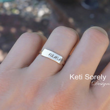 Hand Engraved Date or Name Ring - Choose Your Metal