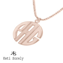 Personalized Block Monogram Necklace - Rose Gold