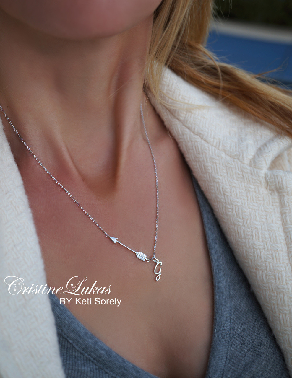 dainty arrow necklace