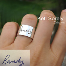 Your Handwritten Signature or Name on Cuff Ring  - Choose Your Metal