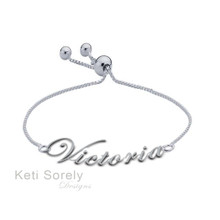 Name Bracelet With Adjustable Clasp - Choose Your Metal