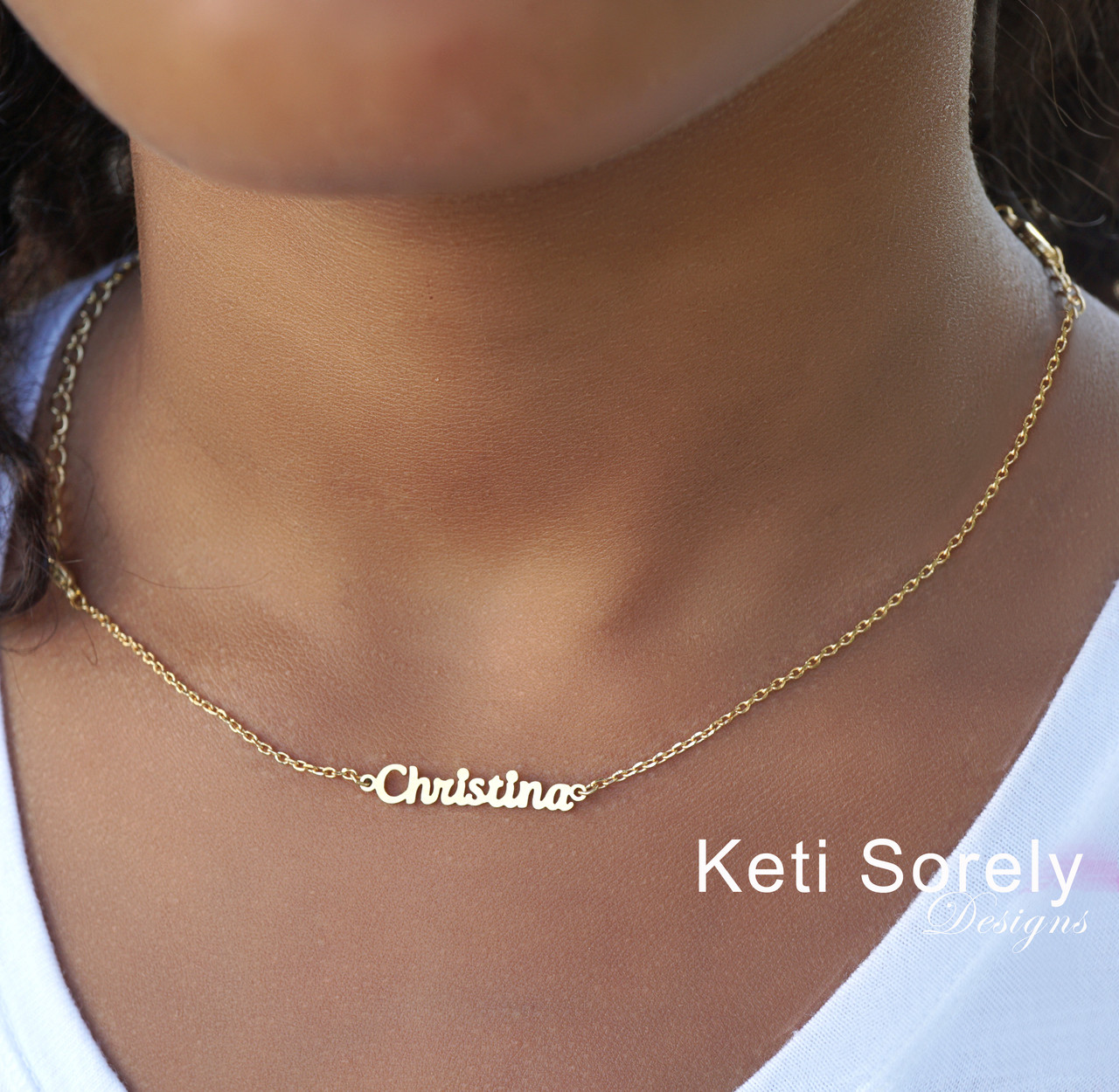 Necklace with kids store names on it