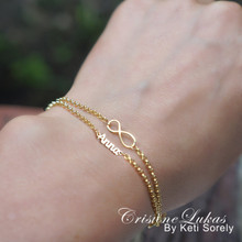 Layered Infinity Bracelet  with Your Name - Choose Your Metal