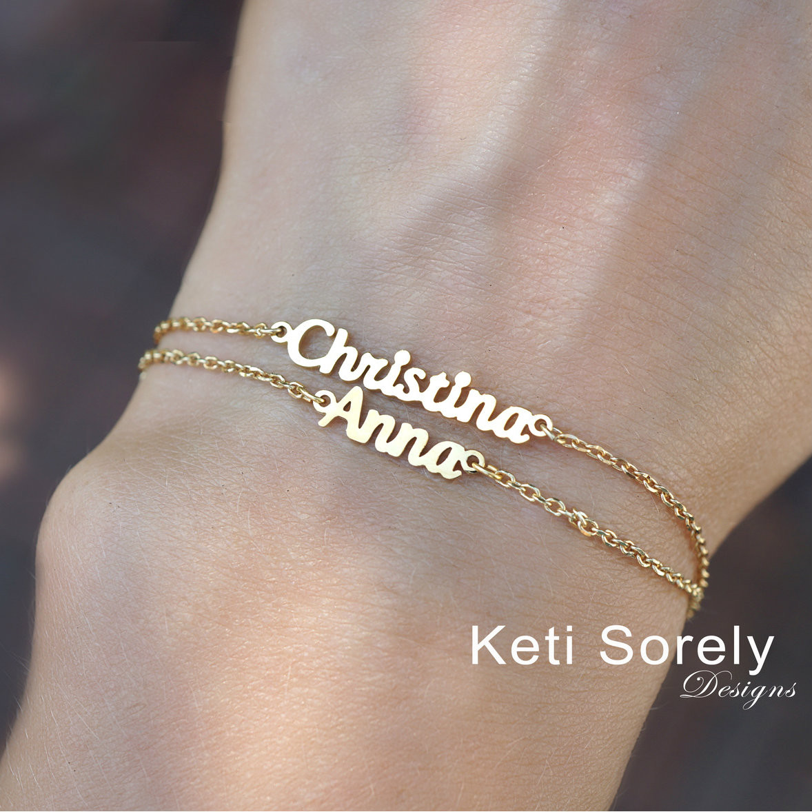 gold name bracelet