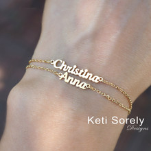 Stacking Bracelet With Names For Kids or Adult -  Choose Your Metal