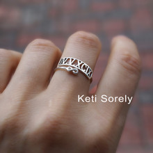 Double Wrap Date Ring with Roman Numerals & Infinity - Choose Your Metal