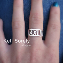 Personalized Roman Numerals Band With Your Special Date - Choose Your Metal