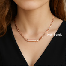 Engraved Bar Necklace with Large Chain - Choose Your Metal