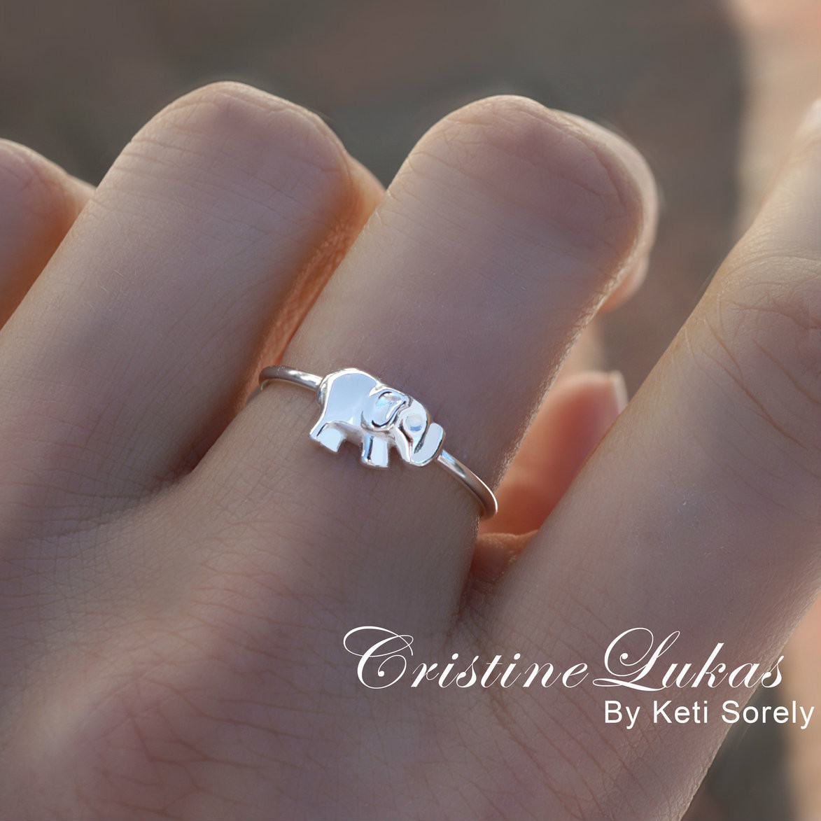 White gold 2025 elephant ring