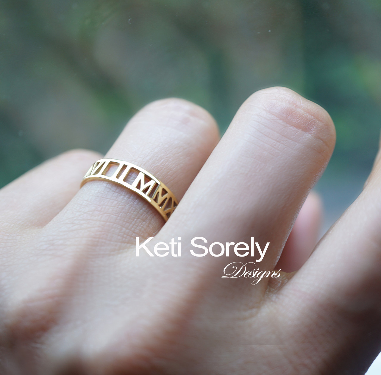 Personalized Name Ring - Dainty Initial Ring with 2024 Names, Roman Numerals... Sterling Silver, 14K Gold Filled - Layered and Long - LR452