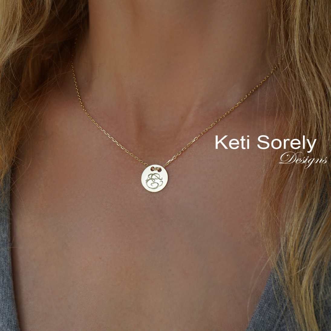 engraved monogram initials in Silver 